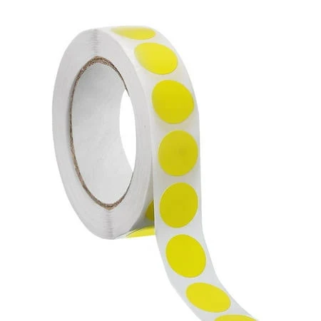 1000pcs Yellow Round Self-Adhesive Coding Label