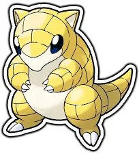 Sandshrew Multicolor Anime & Manga Water Resistant Vinyl Sticker Decal Die-Cut | Pokémon | Refrigerator | Plastic | United States