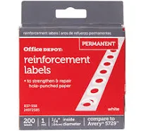 Office Depot Permanent Self-Adhesive Reinforcement Labels