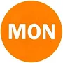 2" Round Orange Day of The Week Color Coding Self-Adhesive Labels