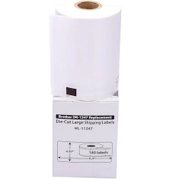1 Roll; 180 labels 4.07"x 6.4" Large Shipping Labels