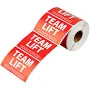 Label Tek Team Lift Sustainable Red Paper Inventory Stickers