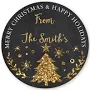 Personalized Round Christmas Tree Sticker Labels
