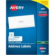 Avery Copier Mailing Labels Copiers 1 x 2.81 5351