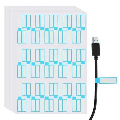 Unique Bargains Waterproof Reusable Writable Hook and Loop Cable Labels 300 Pcs Light
