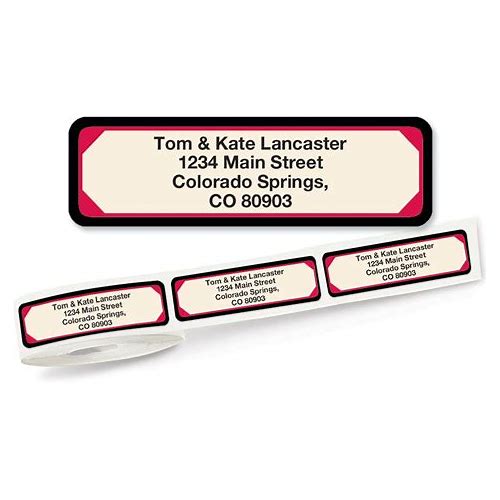Red & Black Rolled Address Labe…
