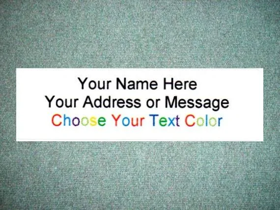 160 Personalized Self Adhesive Quality Printed Small Return Address Labels 1/2" x 1 3/4" Choose your Text Color