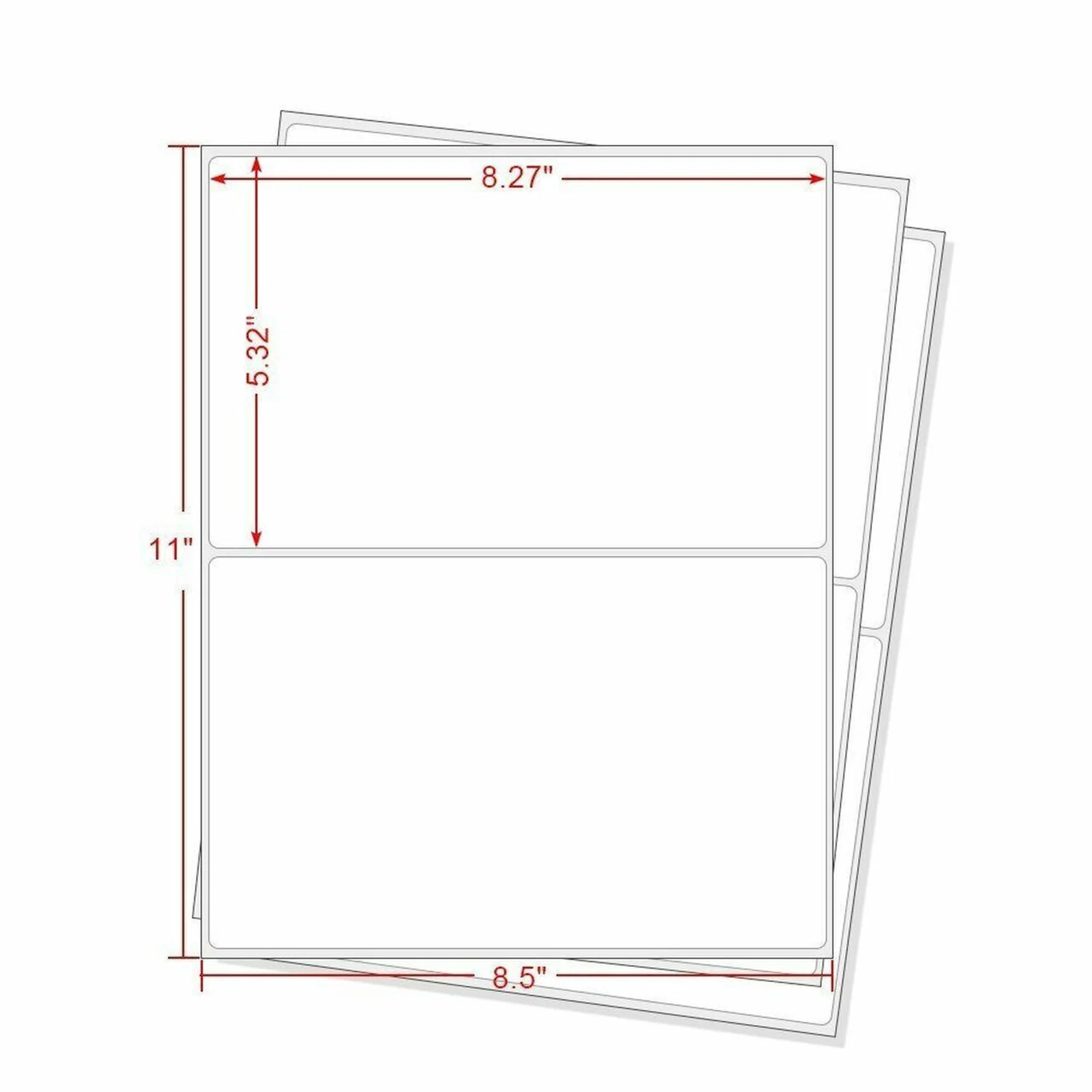 LABEL Half Sheet Shipping Labels - 2 Per Page