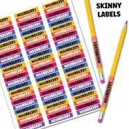 Name Labels- Adhesive - Dishwasher Safe - Skinny