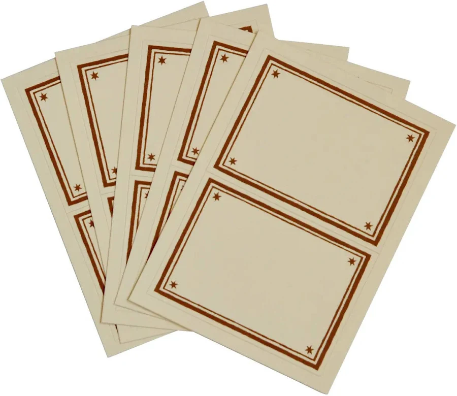 Large Self-Adhesive Labels (10 Pack) Cocoa Brown