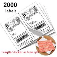 2000 8.5x5.5 Half Sheet Address Shipping Blank Labels Self Adhesive 2