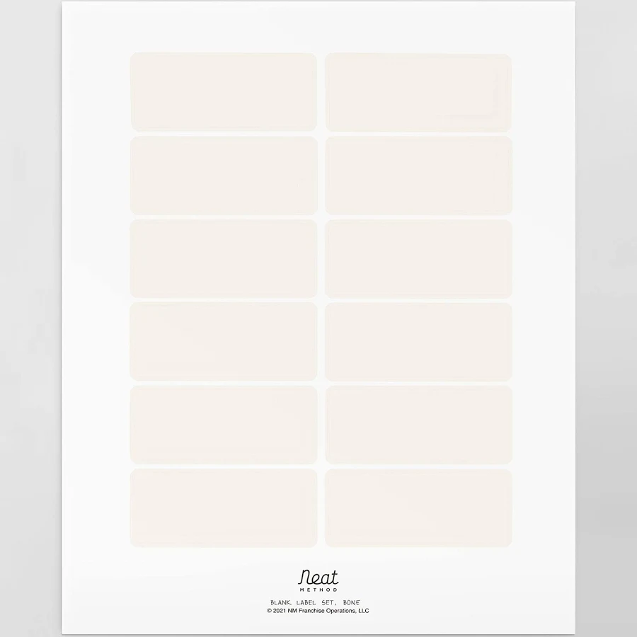 Neat Method Blank Label Set
