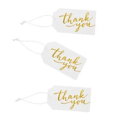 Fun Express Gold Foil Thank You Gift Tags