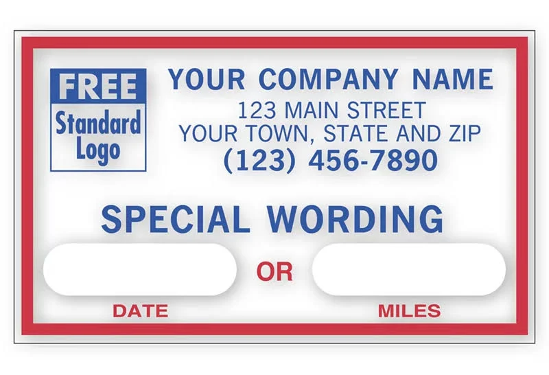 Removable Adhesive Windshield Label, Custom Message (1000 ct)