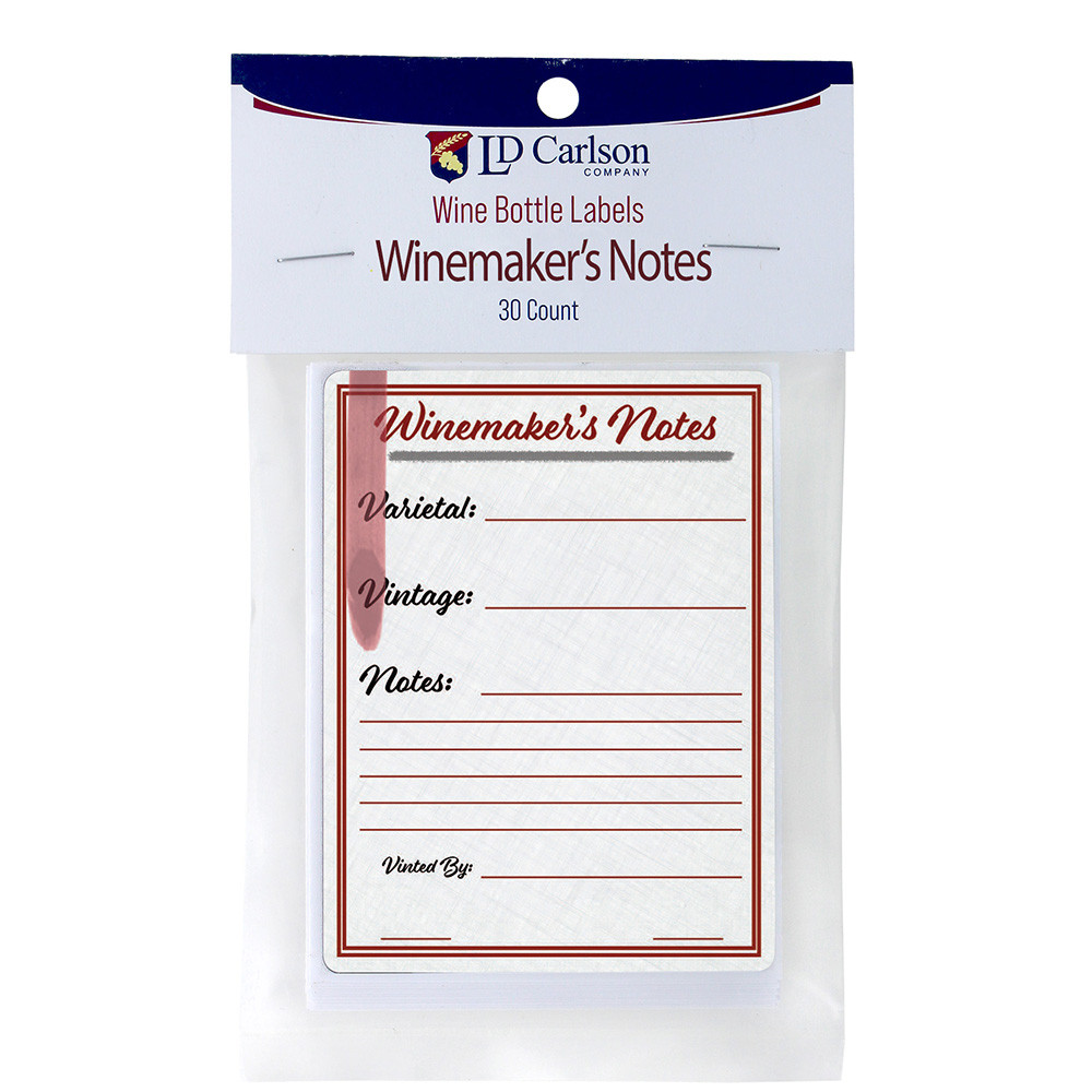 Home Brew Ohio Winemaker's Notes Wine Labels