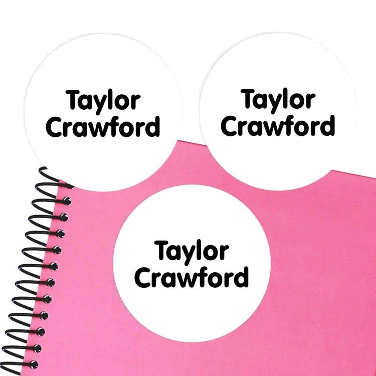 Simply White Large Round Labels