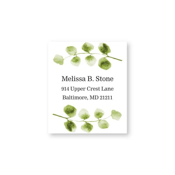 Current Labels Simple Modern Botanical Greenery Sheeted Address Labels