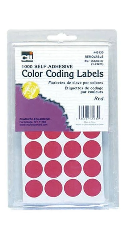 CHARLES LEONARD Color Coding Labels