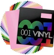 001 Permanent Adhesive Vinyl Bundle - 54Pack Vinyl Sheets (12"x12 Glossy, Matte) for Machines and Craft , DIY Craft, Decals, Party Decoration, Sticker