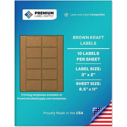 Premium Label Supply Brown Kraf…