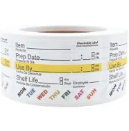 Dissolvable Day of the Week Use By Shelf Life Labels 2" x 3" | Qty 500 | Wholesale Labels | InStockLabels