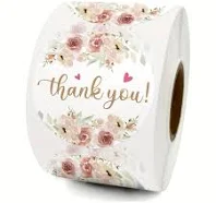 500pcs/roll Lovely Flower Thank You Stickers, Small Business Stickers, Flower stickers, Thank you for your purchase stickers, Wedding stickers,