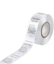 Eco-friendly Custom Printed Clothing Care Labels Soft White Cotton Ribbon Nylon Taffeta Satin Sew-on For Bags Shoes Garments