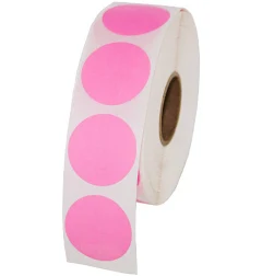 1" Round Labels - Pink