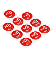 NFC Stickers, 10 Pack Nfc213 Tag Sticker 144 Bytes Memory Fully Programmable Blank Round 30mm/1.2" Dia NFC Tags for Phone, NFC-Enabled Devices, Red |