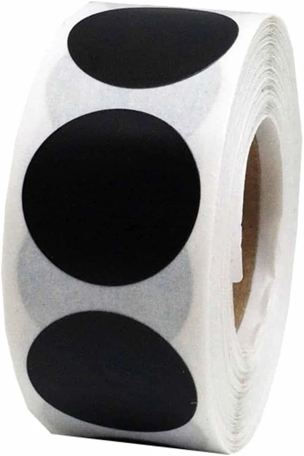 Black Removable Labels 3/4" Round QTY 500 | Wholesale Labels | InStockLabels