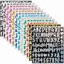 12 Colors PVC Self-Adhesive Label Stickers Waterproof Decals for Kitchen DIY Stickers Letter A~Z and Number 0~9 Mixed Color 215~216x185~186x0.1~0.2mm