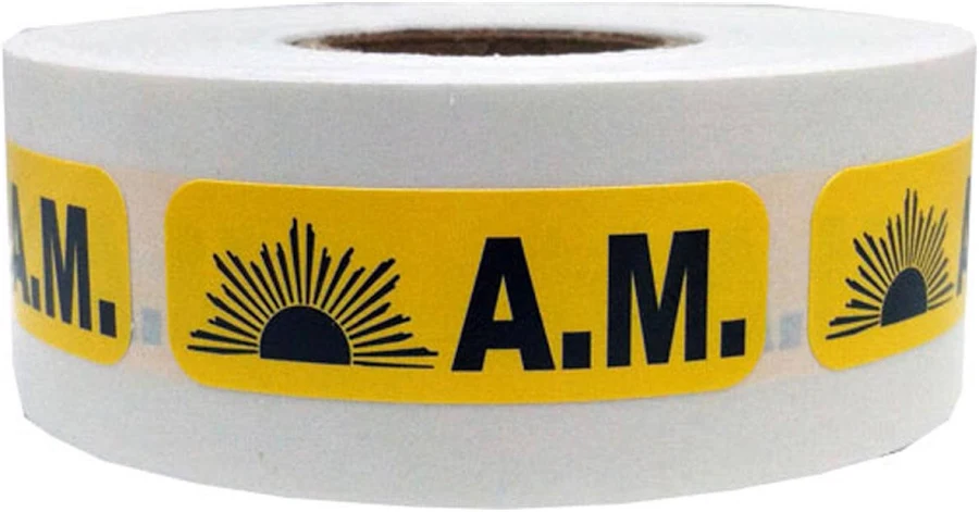 A.M. Medication Pharmacy Labels .5" x 1.5" Quantity 500 | Wholesale Labels | InStockLabels