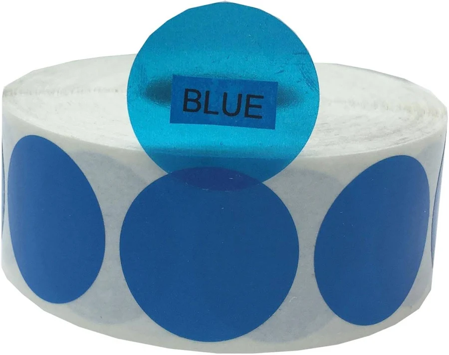 Blue Transparent Labels 1" Round QTY 500 | Wholesale Labels | InStockLabels
