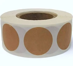 3/4" (.75 inch) Round Natural Kraft Paper Blank Stickers for Arts and Crafts Self-Adhesive Easy to Write On 2 Rolls 500 Labels Each Roll