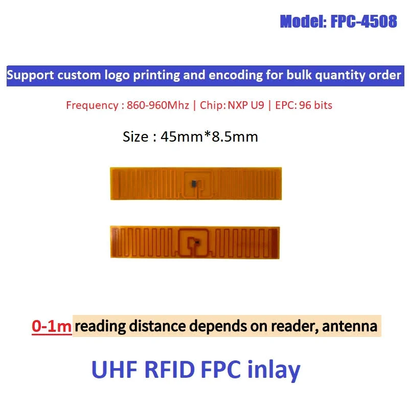 Wholesale rfid tag rfid uhf tag Ultra-high frequency flexible label High temperature resistant RFID Digital label FPC passive,100 Pieces