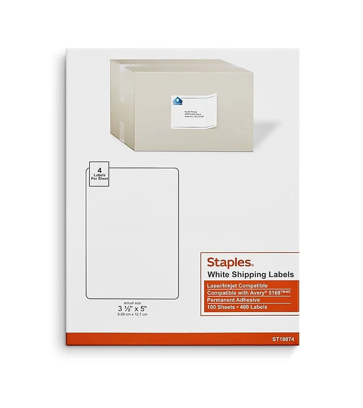 Staples Laser/Inkjet Shipping Labels