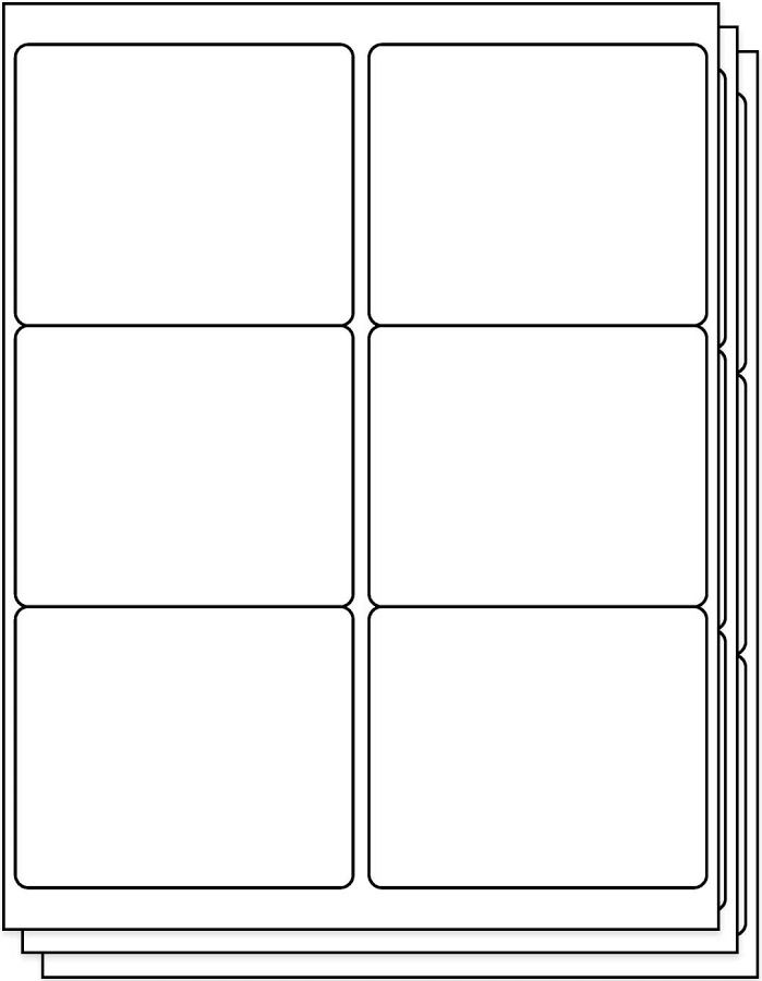 6UP 4 x 3.33 inch Blank Rectangle Labels