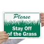 Keep Off Grass Sign Adhesive Polyester Labels, 5"x3.5"