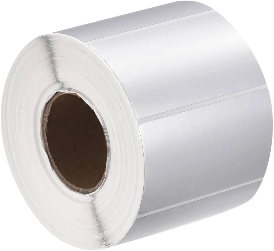 Rectangle Label Sticker Metallic Silver 1 Row 1000 Labels 1 Roll