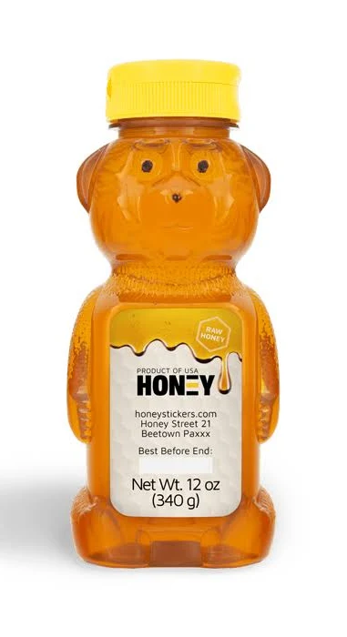 Sticky Steve - Rectangle Label Portrait 12oz Bear Jar 250/Sheet Labels/PP-Film/Permanent/41.7