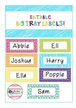 Big Tray Labels - Bright Patterns