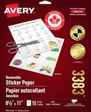 Avery 03383 Printable Sticker Paper