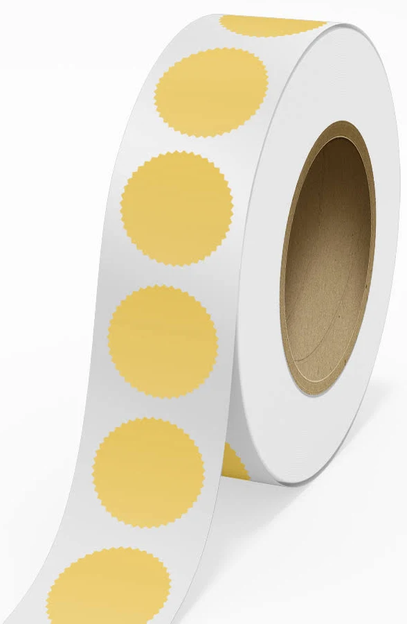 Jam Paper Standard Label Rolls Burst 2.25 Inch Gold Metallic Foil 125 Labels/Rolls