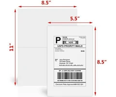 2000 Labels Premium 8.5x5.5 Half Sheet Self-adhesive Shipping Labels 2