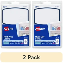 (2 pack) Avery Multi-Use Labels, 2-1/2 inch x 3-3/4 inch, Paper, Removable, Blue Border, Laser/Inkjet, 10 Labels
