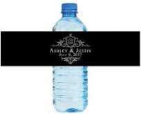 Classic Crest Wedding Water Bottle Labels Great for Engagement Bridal Shower Birthday Party Easy to use self stick labels