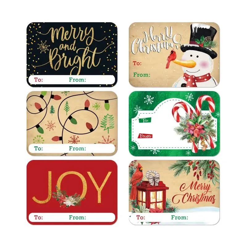 80-Count Large Foil Christmas Gift Tag Stickers