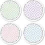 Diamond Pattern Round Self-Adhesive Labels -Set of 144