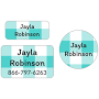 Personalized Clothing Labels Pack - Gingham Clothing Labels Pack - Gingham Teal by Name Bubbles