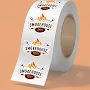 250 Imprinted Roll Labels - 2" x 1" BOPP stickers on roll - 3.5 mil - Clear
